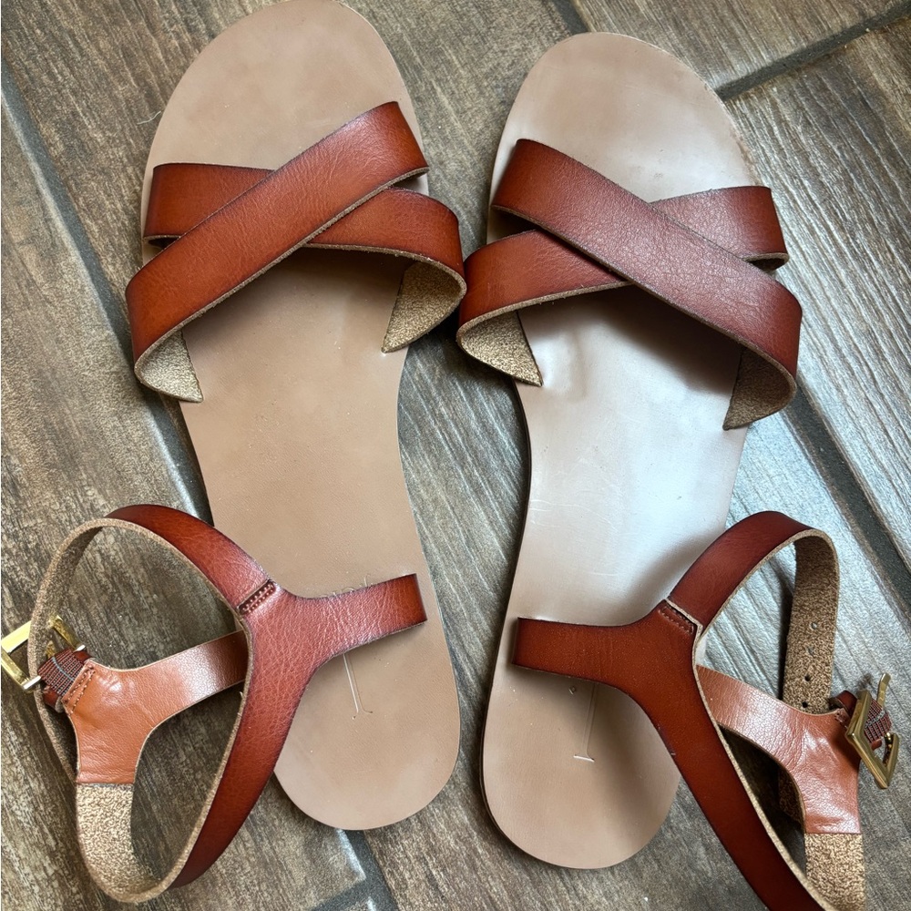 J. Crew Brown Leather Sandals